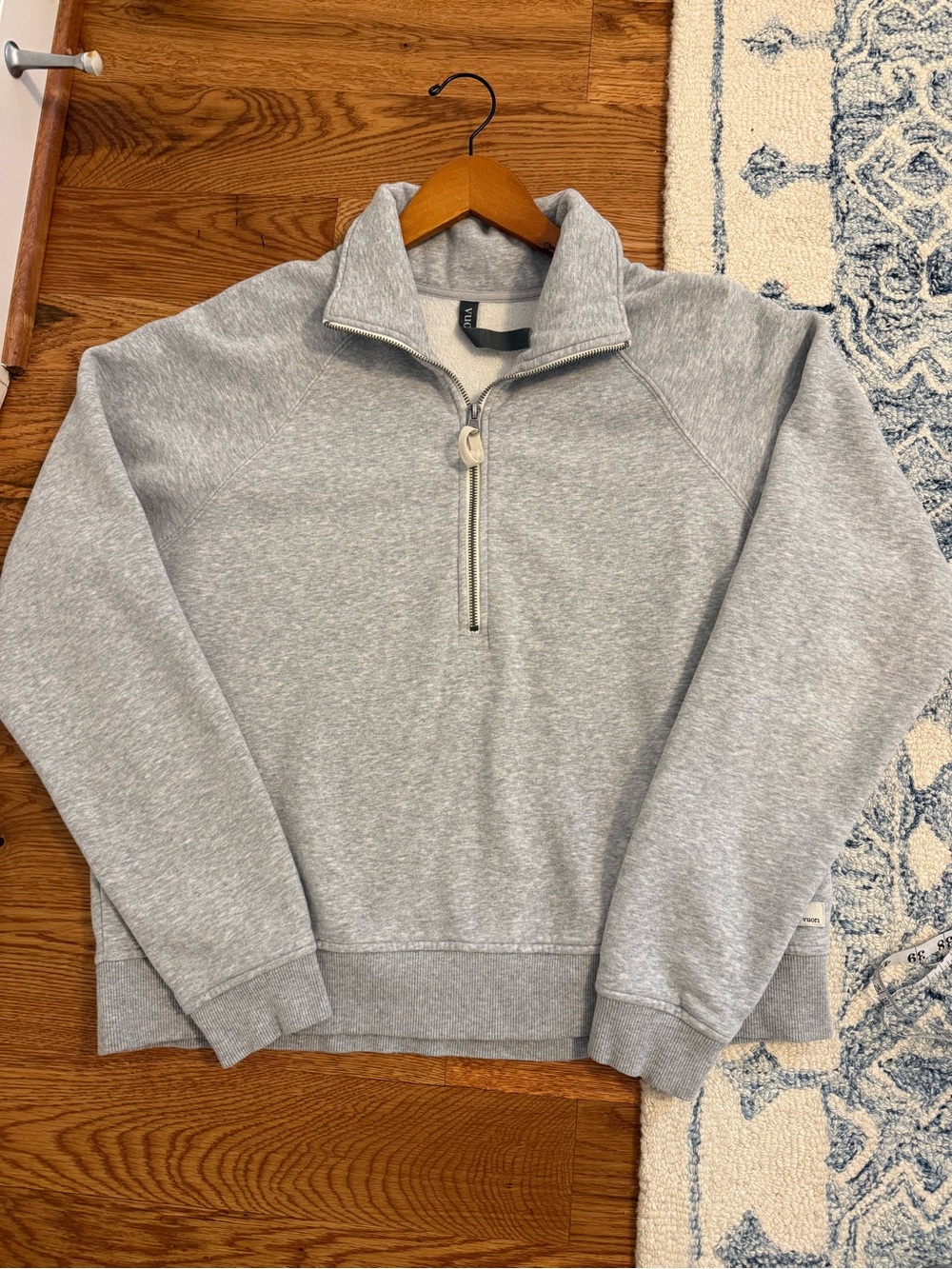 Vuori Women's Restore Half Zip Hoodie Size XL Heather Grey